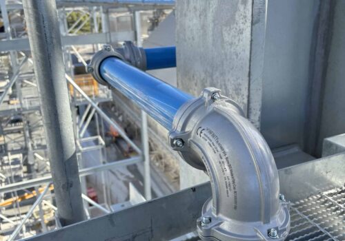 A well designed smooth compressed air pipe run at a large scale industrial project
