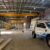 Infinity installer ute parked in a warehouse in the process of being fitted out for use. Compressed air line pipework being installed