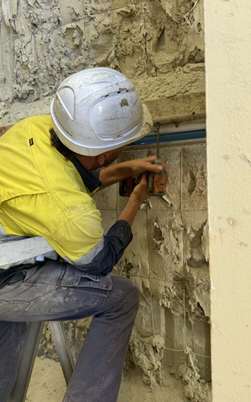 Mick installing a new infinity piping system perth wa