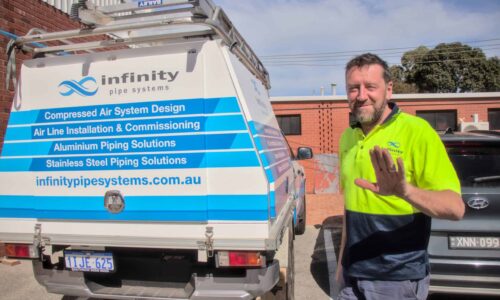 Mick in front of the infinity ute