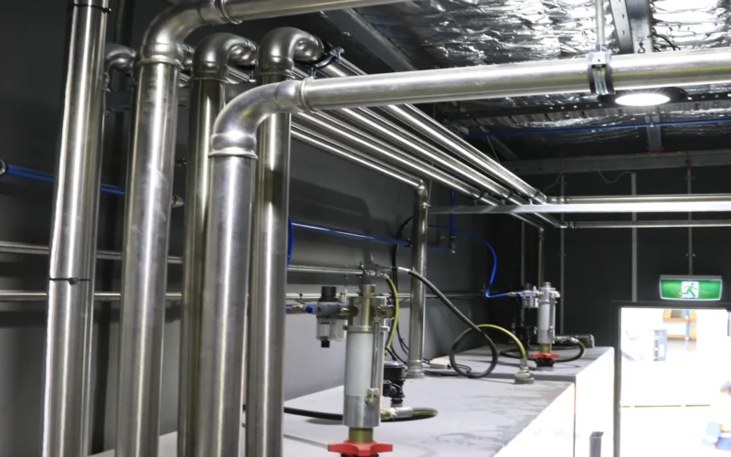 industrial Stainless steel compressed pipe install