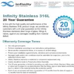 infinity stainless 20 year warranty certificate